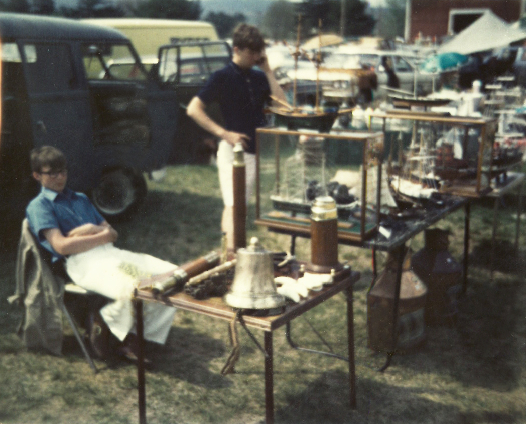 Owner, Larry Lannan & brother Joe at Brimfield Antique Show circa 1970