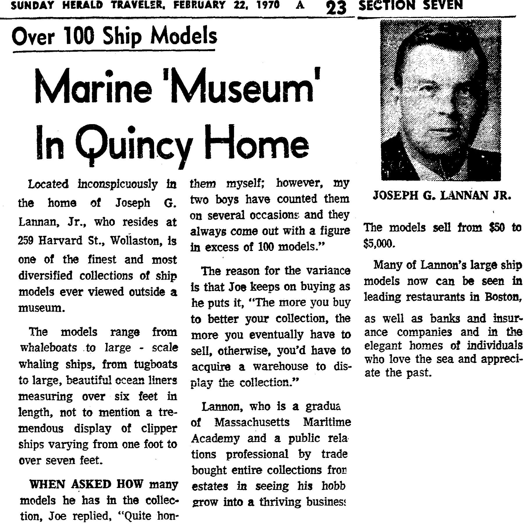 Marine Museum Quincy Feb 1970